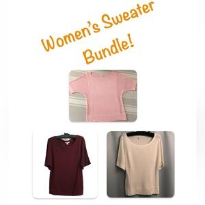 Bundle of 3 Women's Short Sleeve Sweaters
